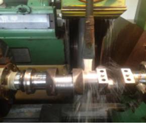 Crank shaft grinding on Lathe